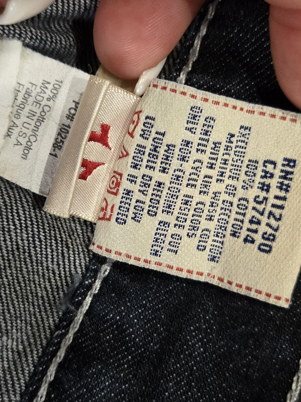 True Religion Ricky Straight Jeans Mens 34x34 Dark Wash Made USA Contrast Stitch